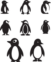 Obraz premium Penguin vector silhouette illustration black color