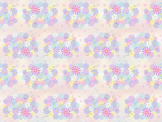 花のシームレスパターン　A-7