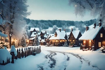 Christmas winter happy scene  for the children