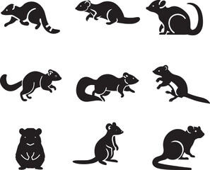 Quoll running icon vector silhouette