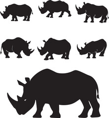 Rhinoceros vector silhouette illustration