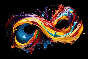 abstract background colorful water splash infinity symbol 