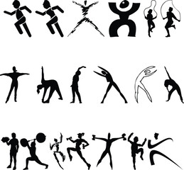 yoga pose all different vector arts