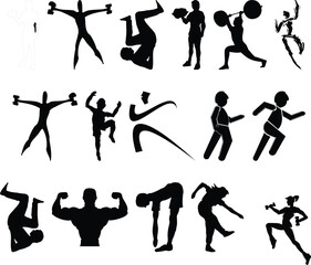 yoga pose all different vector arts