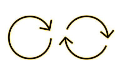 Refresh icon set for web and mobile app. Reload sign and symbol. Update icon.