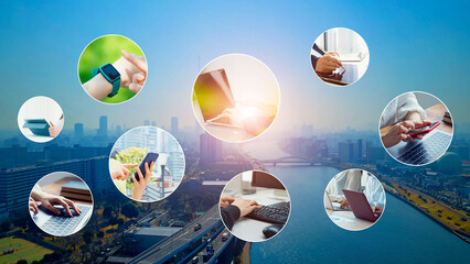 社会とモバイル通信 © metamorworks