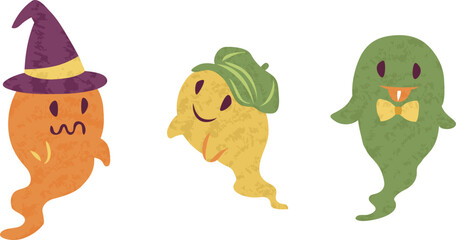 10月　ハロウィーン　お化けのイラスト