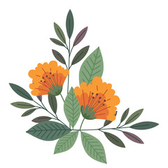 corner frame flowers and foliage