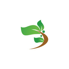 Natural leaf icon, vector images flat