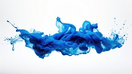 blue ink splashes on white