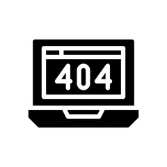 404 error glyph icon