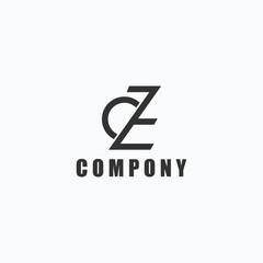 Letter CZ logo design vector template - obrazy, fototapety, plakaty