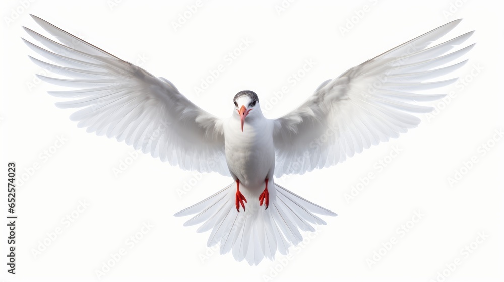 Wall mural tern beauty: enchanting bird on a pure white background