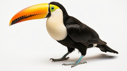 Naklejka premium Colorful Toucan: Beautiful Bird on a White Background