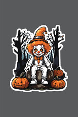 Halloween stickers, Pumpkin, hat, halloween t-shirt sticker