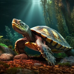 Fototapeta na wymiar turtle photo illustration.generative ai