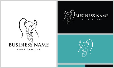 bison and fox logo template