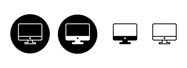 Computer icon set illustration. computer monitor sign and symbol