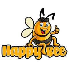 Happy Bee Logo Mascot Template