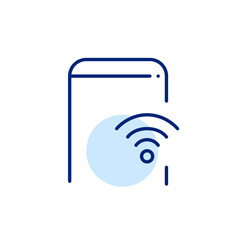 Wifi symbol on smartphone. Wireless internet connection. Pixel perfect, editable stroke icon
