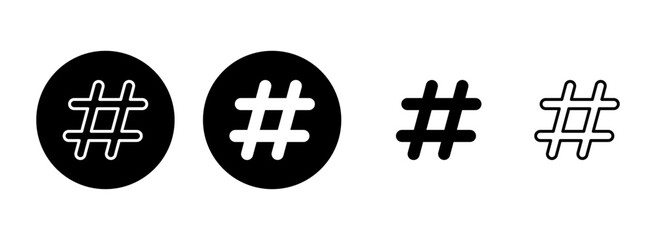 Hashtag icon set illustration. hashtag sign and symbol
