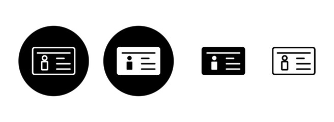 License icon set illustration. ID card icon. driver license, staff identification card