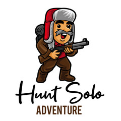 Hunt Solo Adventure Logo Mascot Template