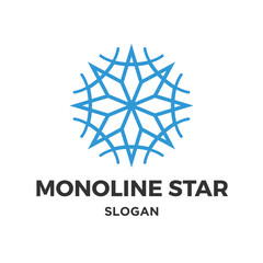 Vector monoline star logo design