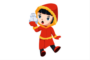 Cute Christmas Kids Character Illustration