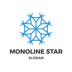 Vector monoline star logo design