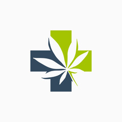 medical cannabis logo vector icon illustration