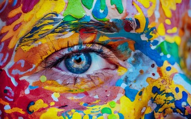 portrait colorful woman face