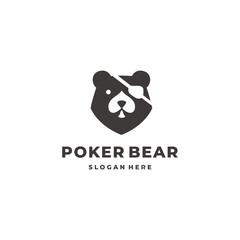 Pocker bear logo vector