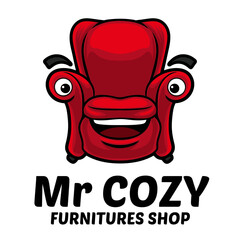 Cozy Couch Furniture Logo Mascot Template