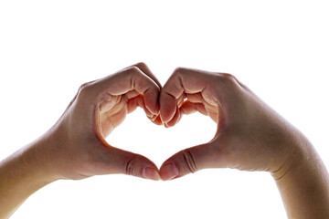 Man hands forming a heart shape