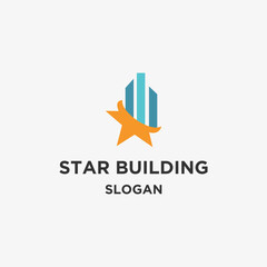 Star building logo template vector illustration design	