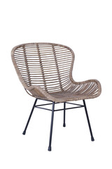 Handmade wicker chair made of rattan. Isolated image on white background