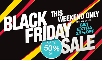 black friday sale poster layout design, vector ilustration