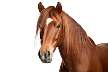 Naklejka premium a beautiful horse portrait on a white background studio shot isolated PNG