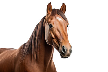 a beautiful horse portrait on a white background studio shot isolated PNG