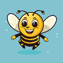vector cute bee cartoon vector icon illustration
