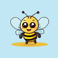 vector cute bee cartoon vector icon illustration