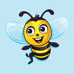 vector cute bee cartoon vector icon illustration