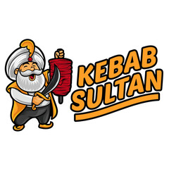 Kebab Sultan Logo Mascot Template