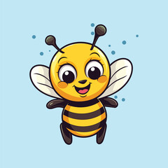 vector cute bee cartoon vector icon illustration