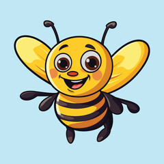 vector cute bee cartoon vector icon illustration