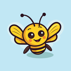 vector cute bee cartoon vector icon illustration