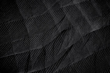 Beautiful dark black line boa feather pattern  texture background - 652592080