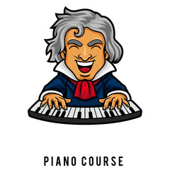 Piano Course Logo Mascot Template