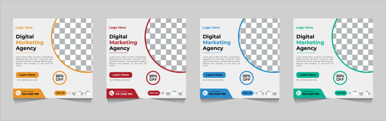 Digital business marketing banner for social media post design and social media post template
